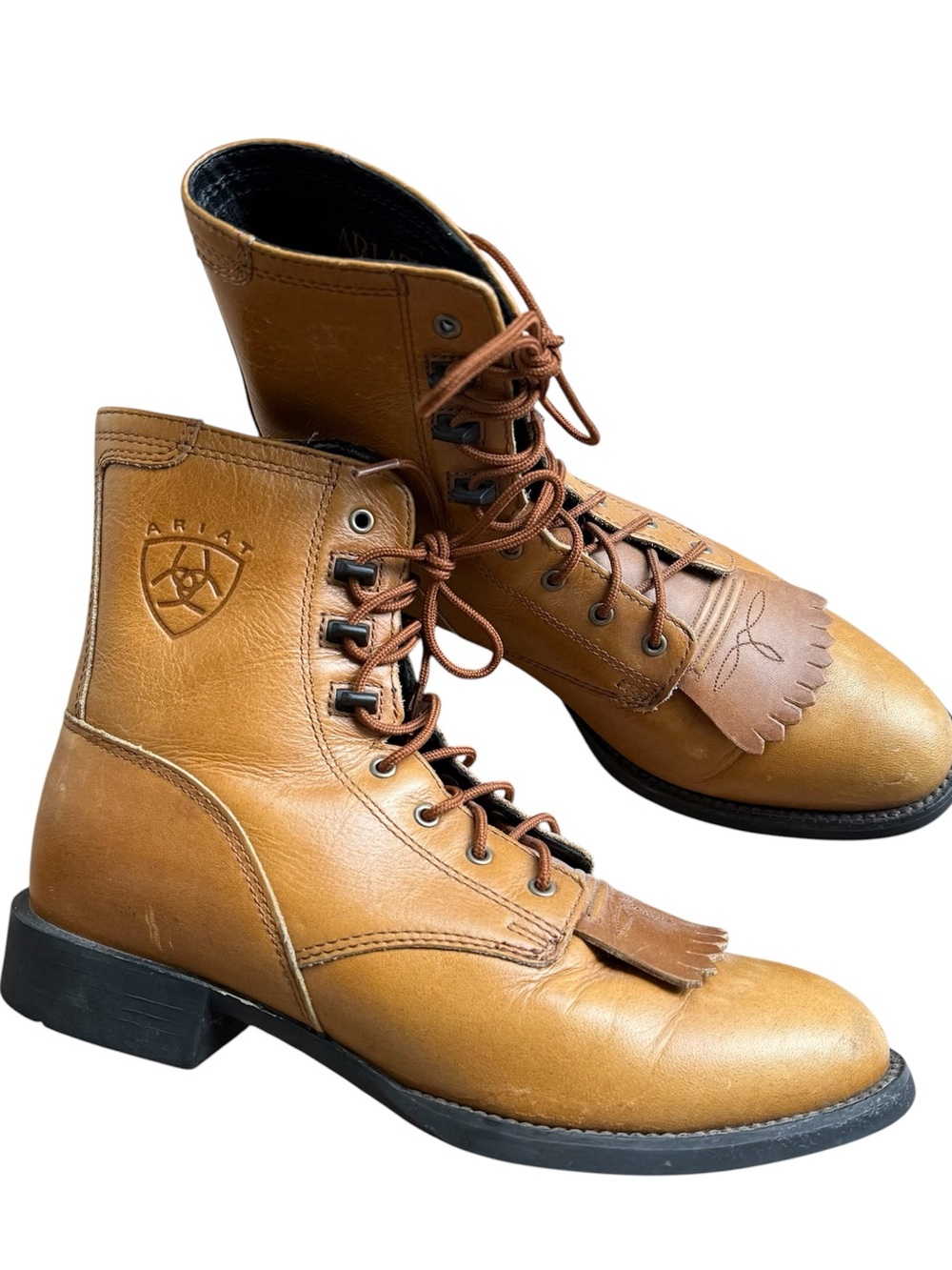 Ariat lacer leather vintage women’s boots size 7.5 camel tan riding western